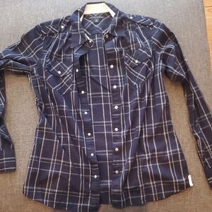 Banana Republic Dark Blue Checkered Shirt